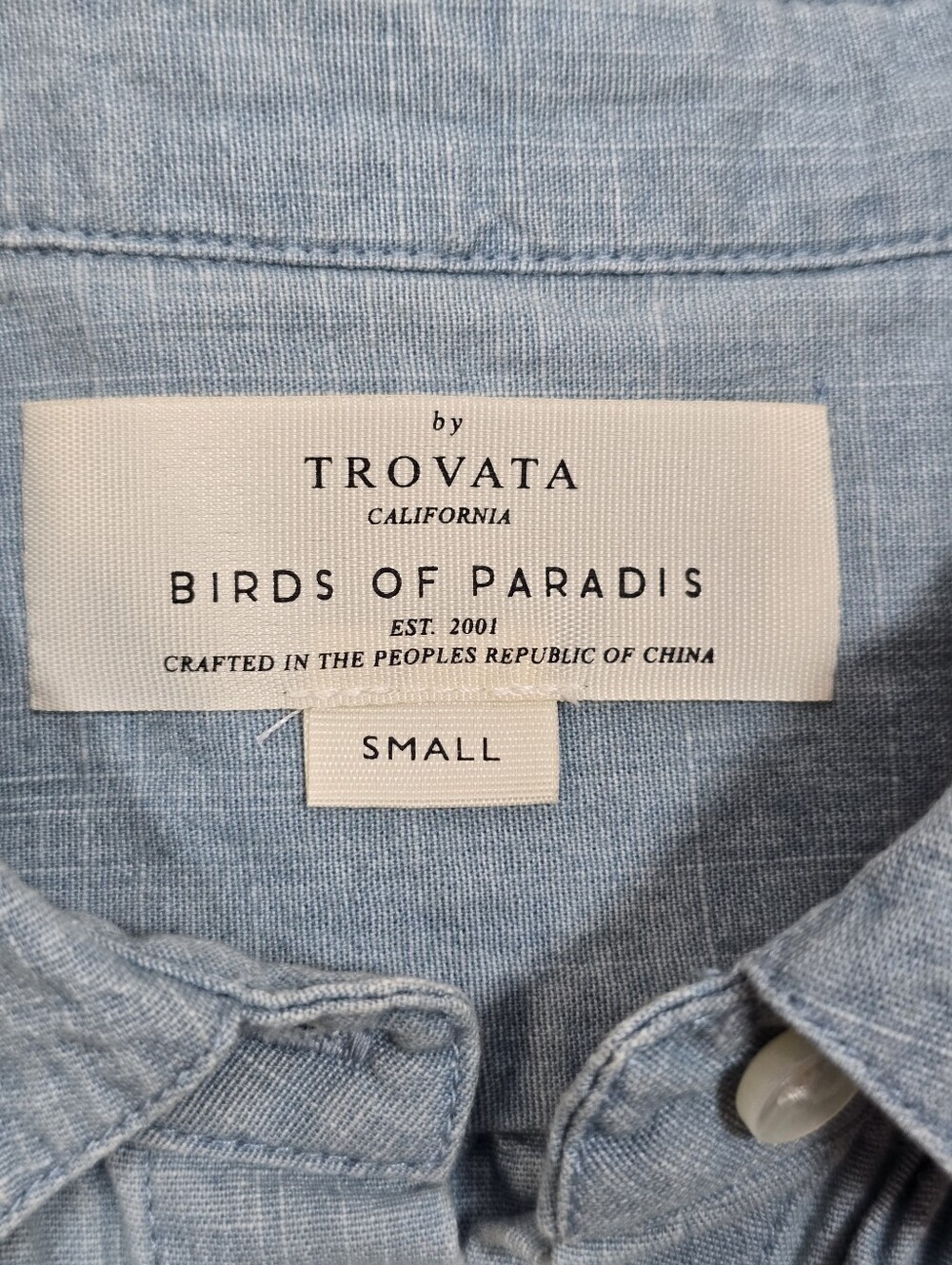 Trovata Birds of Paradis Marianne B Chambray Ruffle Sleeve Shirt S Button Down - Picture 11 of 15